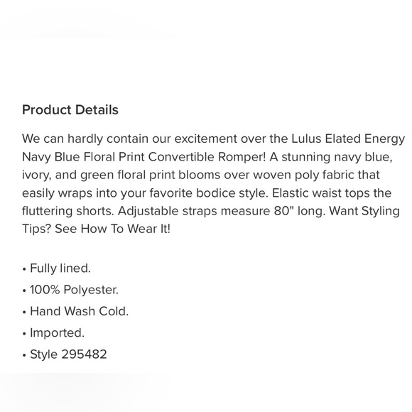 Lulu’s Elated Energy Blue Floral Print Convertible Romper - Picture 10 of 11